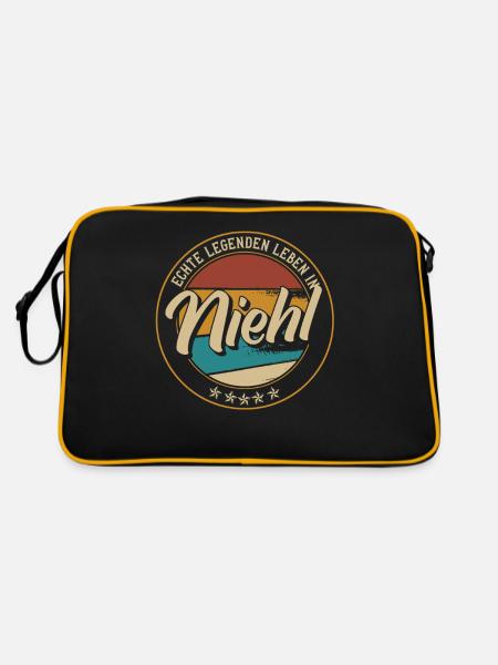 Echte legenden leben in Köln Niehl - Retro Tasche - Schwarz/Gold