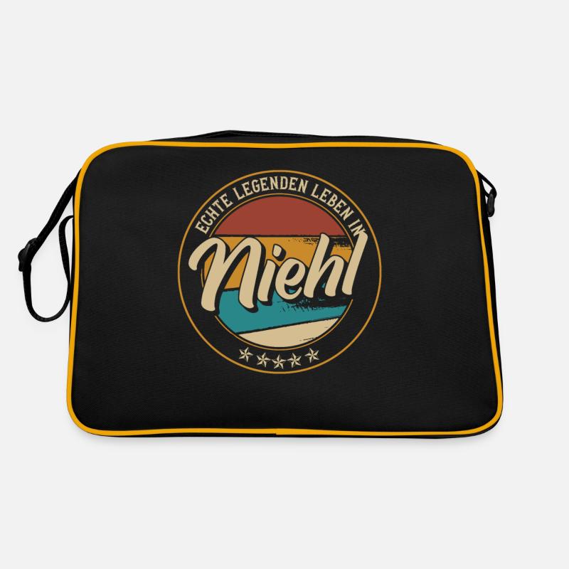 Echte legenden leben in Köln Niehl - Retro Tasche - Schwarz/Gold