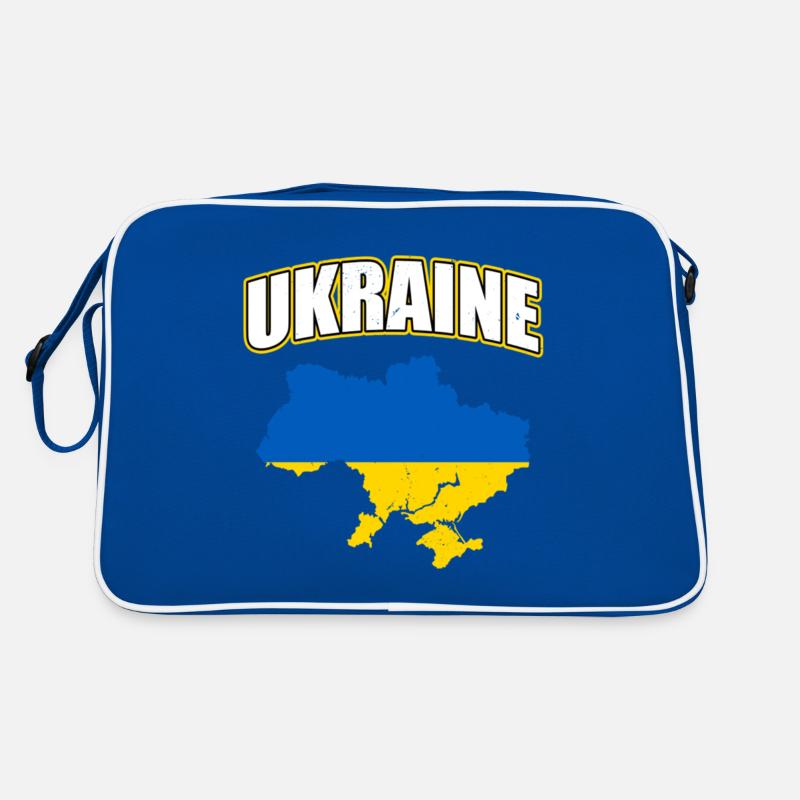 Ukraine Flag Map 2023 Retro Bag