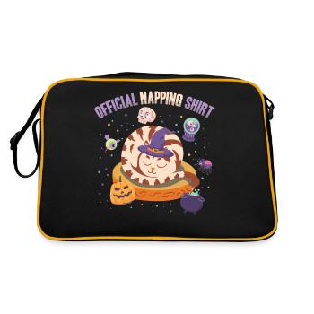 Official Napping Shirt Sleepy Holiday Cat - Retro Bag - black/gold - Back