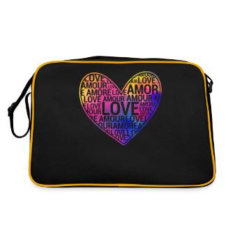 Love Amor Amour Amore Happy Valentine's Day - Retro Bag - black/gold - Back