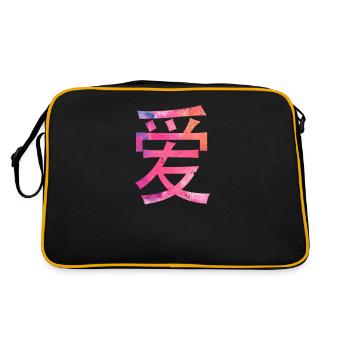 Amour écrit en caractères chinois - Sac Retro - noir/or - Dos