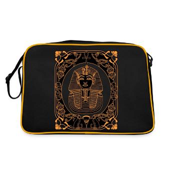 Ägyptischer König Tutanchamun Motive und Maske - Retro Tasche - Schwarz/Gold - Hinten