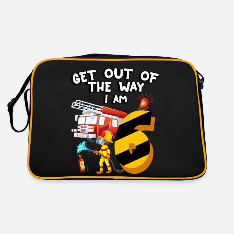 Feuerwehrauto Brandbekämpfung Ich Bin 6 Jahre Retro Tasche