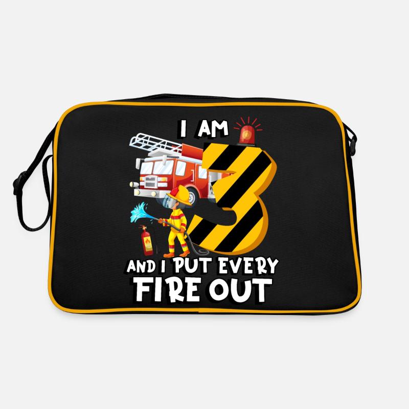 Fire engine firefighting I am 3 years old Retro Bag