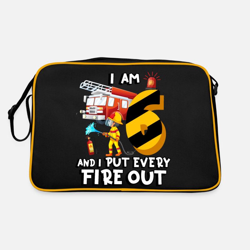 Fire Truck Fire Fighting I am 6 years old Retro Bag