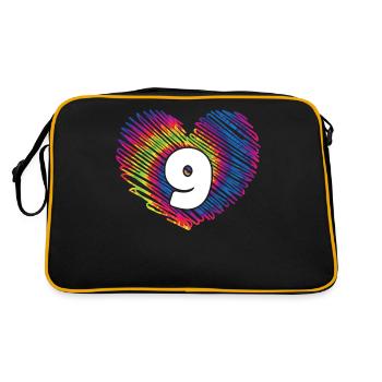 9e anniversaire Heart Tie Dye | Tie Dye sur le thème - Sac Retro - noir/or - Dos