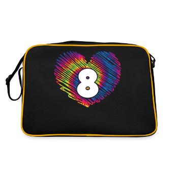 8e anniversaire Heart Tie Dye | Tie Dye sur le thème - Sac Retro - noir/or - Dos