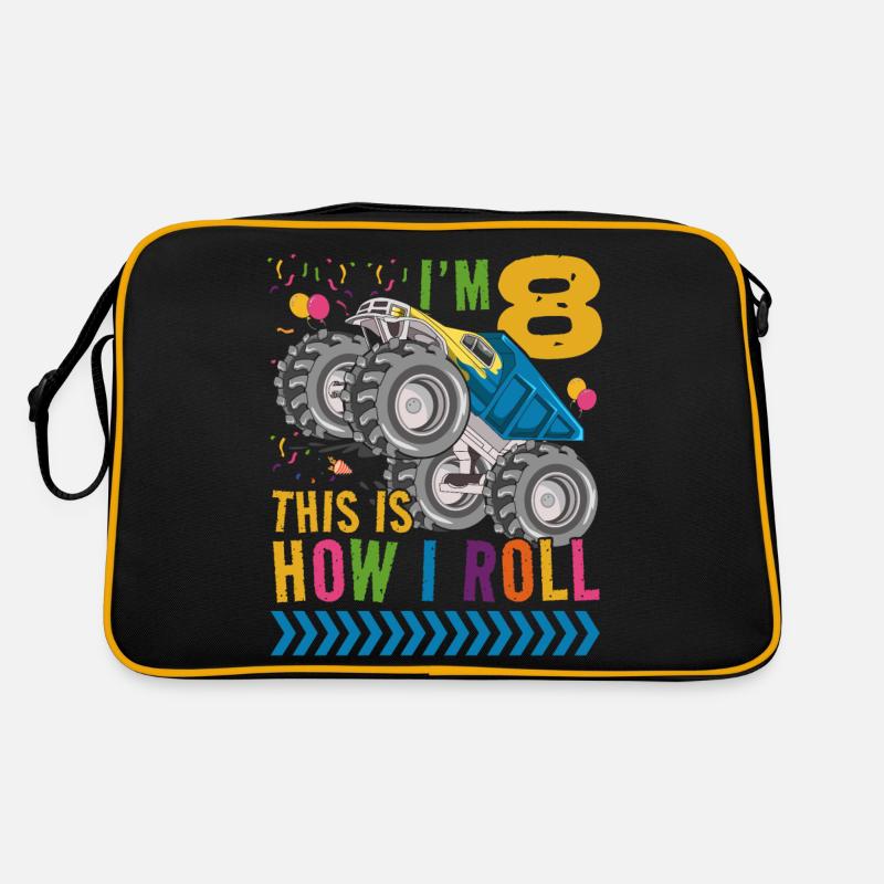 I'm 8 it's how I roll | Monster Truck Retro Bag