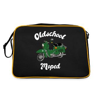 Schwalbenfahrer Simson Schwalbe Kult Roller DDR - Retro Tasche - Schwarz/Gold - Hinten