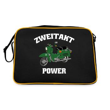 Schwalbenfahrer Simson Schwalbe Kult Roller DDR - Retro Tasche - Schwarz/Gold - Hinten