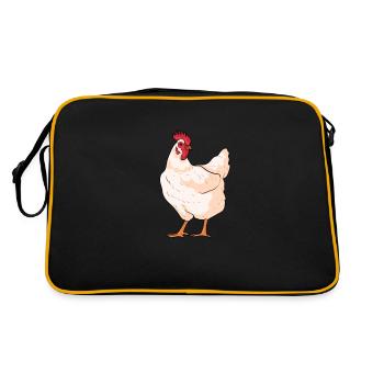 Poule Poulet Drôle Cadeau - Sac Retro - noir/or - Dos