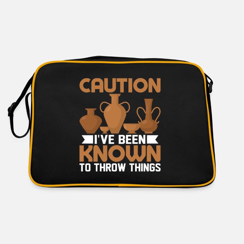 Caution I've Been Known To Throw Things Pot Maker Retro Tasche