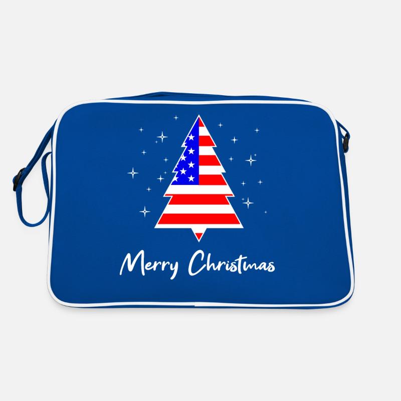 Joyeux sapin de Noël Drapeau des États-Unis Sac Retro
