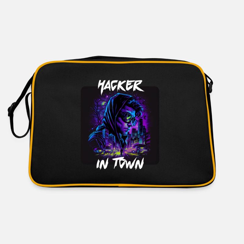 Hacker In Der Stadt 1 - Retro Tasche - Schwarz/Gold