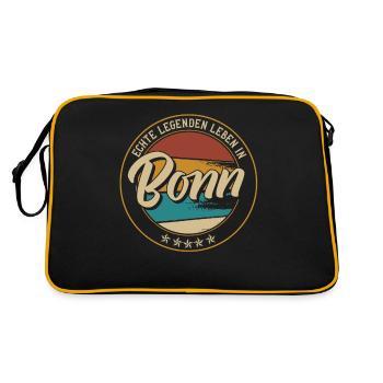 Bonn Echte Legenden leben in Bonner - Retro Tasche - Schwarz/Gold - Hinten