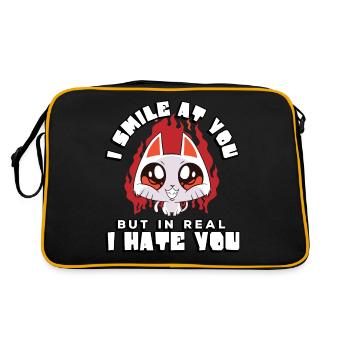 I smile at you, but in reality I hate - Retro Bag - black/gold - Back