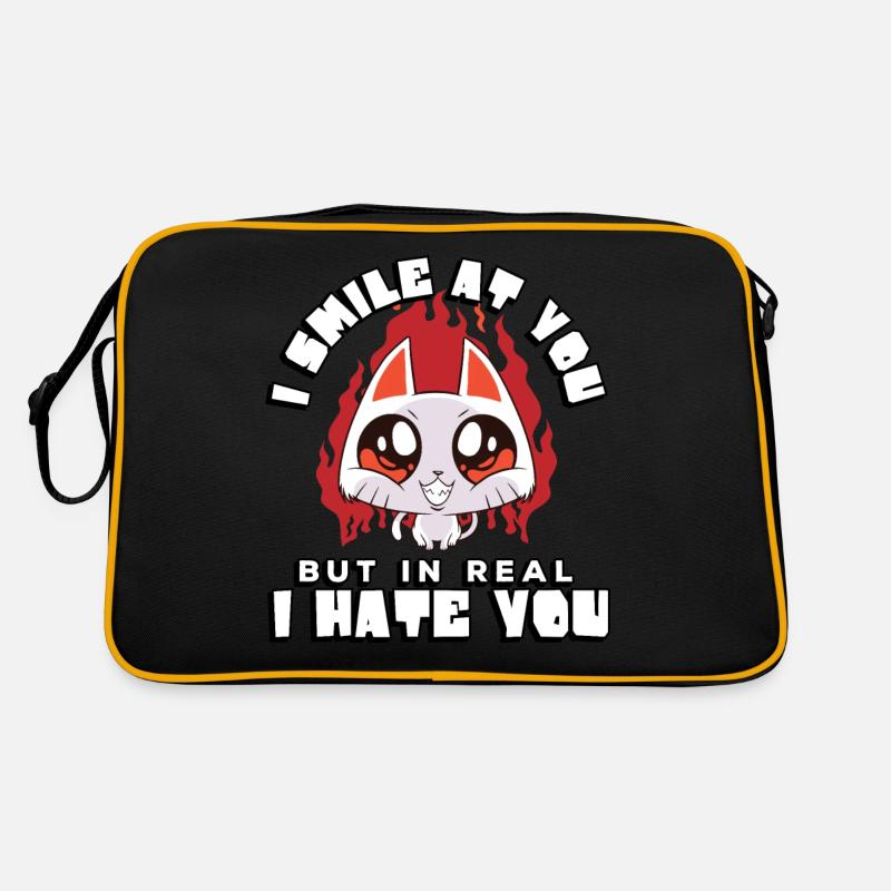 Ich Lächle Dich An, Aber In Wirklichkeit Hasse Retro Tasche