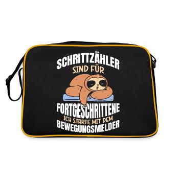 SCHRITTZÄHLER SIND FÜR FORTGESCHRITTENE ICH - Retro Tasche - Schwarz/Gold - Hinten