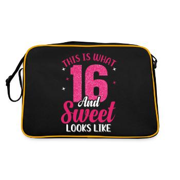 16e anniversaire pour les filles Fille Seize ans - Sac Retro - noir/or - Dos