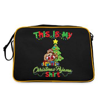 This Is My Christmas Pajama Shirt Xmas Pyjama - Retro Bag - black/gold - Back