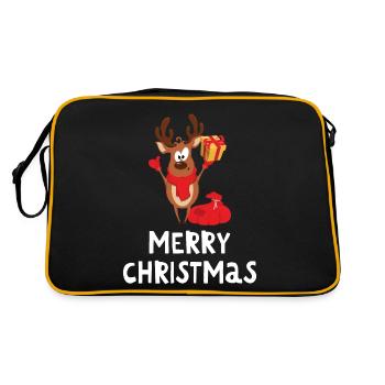 Joyeux Noël Drôle de Chemise de Noël - Sac Retro - noir/or - Dos