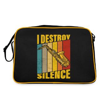 I Destroy Silence Saxophone Player Marching Band S - Sac Retro - noir/or - Dos