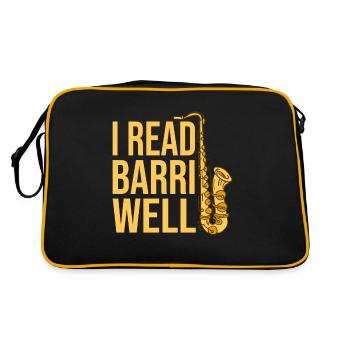 I Read Barri Well Saxophonist Saxophone Player - Retro Tasche - Schwarz/Gold - Hinten