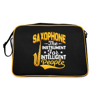 Saxophone The Instrument For Intelligent People Pl - Retro Tasche - Schwarz/Gold - Hinten