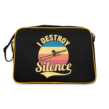 I Destroy Silence Trombone Player Marching Band Tr - Sac Retro - noir/or - Dos