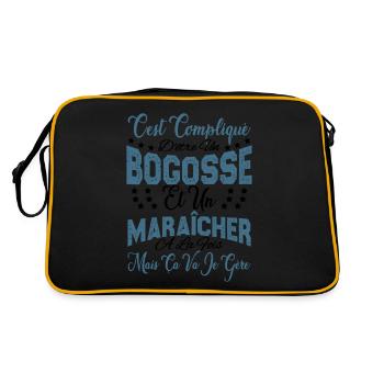 c'est compliqué d'être un Bogosse et un Maraicher. - Sac Retro - noir/or - Dos