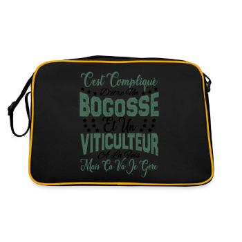 c'est compliqué être un Bogosse et un Viticulteur. - Sac Retro - noir/or - Dos