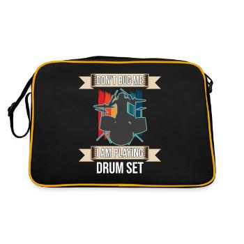 Ne me dérangez pas, je joue de la batterie - Sac Retro - noir/or - Dos