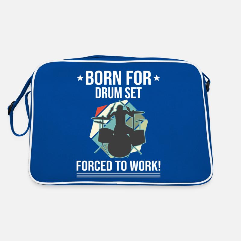 Born For Drum Set Forced To Work Drummer Retro Bag
