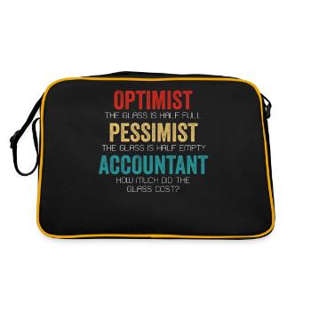 Optimist Pessimist Accountant Glass Funny Finance - Retro Bag - black/gold - Back