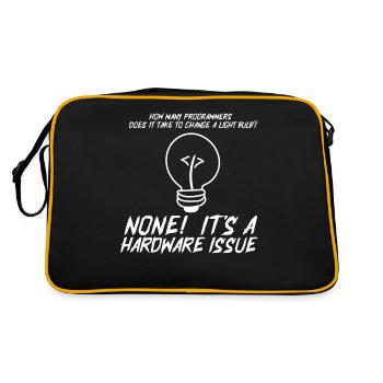 Déclaration matérielle d’ampoule drôle des programmeurs - Sac Retro - noir/or - Dos