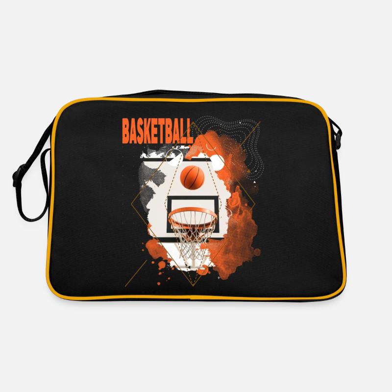 Basketteur Basketteur Basket Dunking Sport Vintage - Sac Retro - noir/or