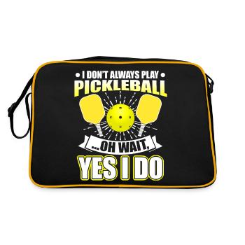 Funny Pickleball Player Paddleball Dinks Boys - Retro Bag - black/gold - Back