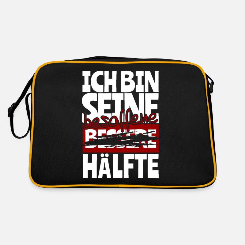 Ich bin seine Besoffene Hälfte Paarshirt Paardesig Retro Tasche