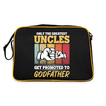 Pate Die einzigen besten Onkel werden befördert - Retro Tasche - Schwarz/Gold - Hinten