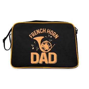 French Horn Dad Hornist Horn Player - Retro Bag - black/gold - Back