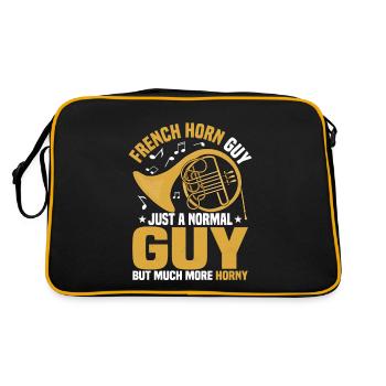 French Horn Guy Just a Normal Guy Horn player Horn P - Retro Bag - black/gold - Back