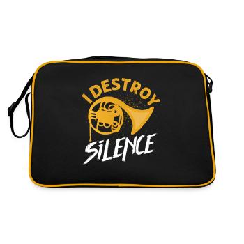 I Destroy Silence Hornist Horn Joueur de cor - Sac Retro - noir/or - Dos