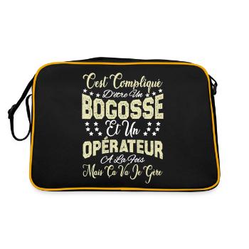 c'est compliqué d'être un Bogosse et un Opérateur. - Sac Retro - noir/or - Dos