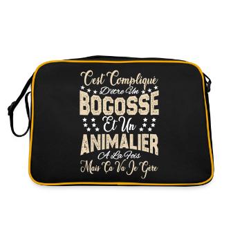 c'est compliqué d'être un Bogosse et un Animalier. - Sac Retro - noir/or - Dos