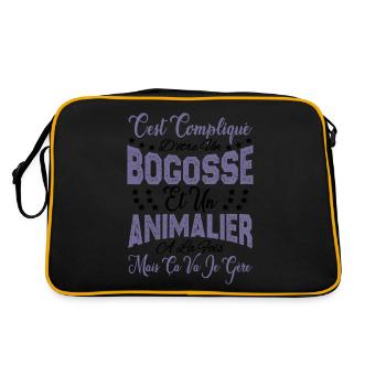 c'est compliqué d'être un Bogosse et un Animalier. - Sac Retro - noir/or - Dos