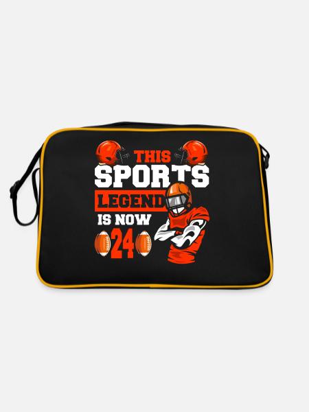 Diese Sportlegende Ist Jetzt 24, Rugbyspiel 24. - Retro Tasche - Schwarz/Gold - Hinten