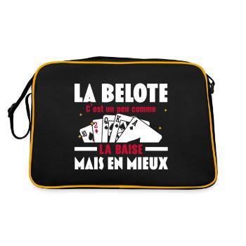 La Belote C'est un peu comme la baise Mais en mieu - Sac Retro - noir/or - Dos