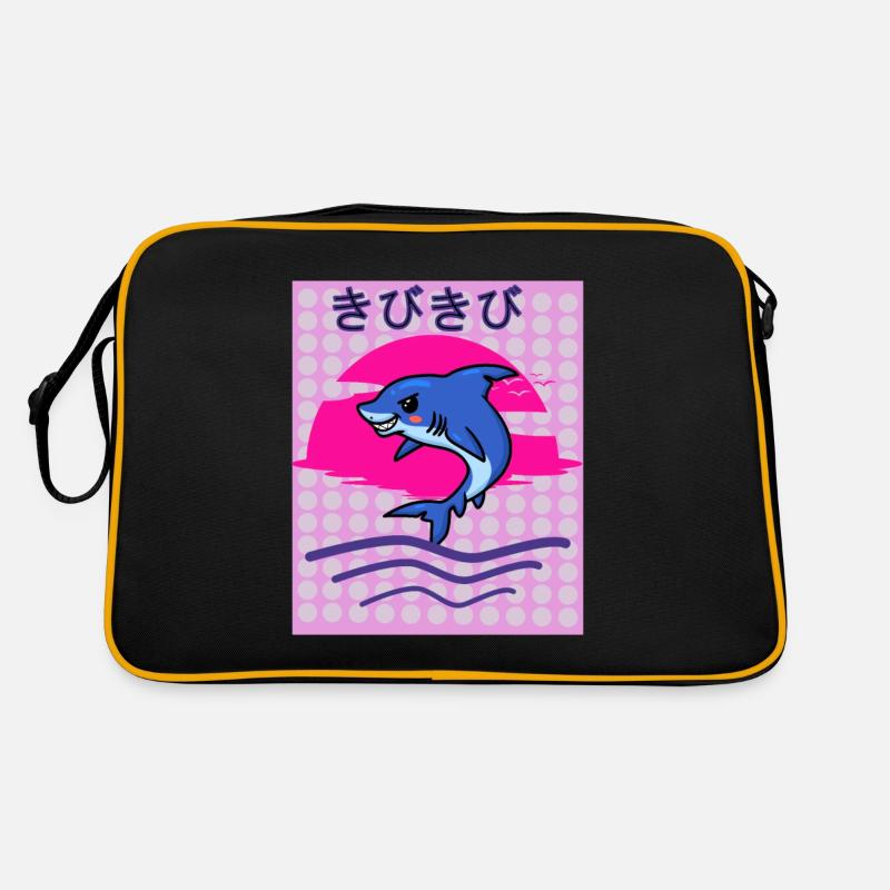 Bissig auf japanisch - Retro Tasche - Schwarz/Gold