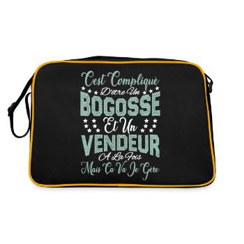 c'est compliqué d'être un Bogosse et un Vendeur. - Sac Retro - noir/or - Dos